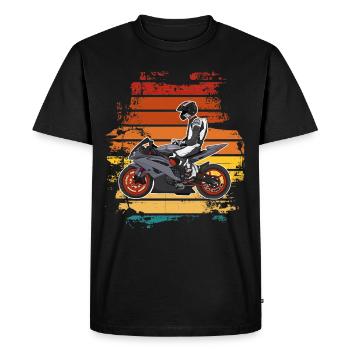Moto Lifestyle / Moto / Moto motard - T-shirt Premium bio Homme - noir - Devant - Nico (187cm)