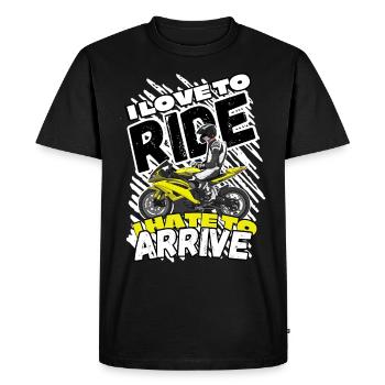 Moto Lifestyle / Moto / Moto motard - T-shirt Premium bio Homme - noir - Devant - Nico (187cm)