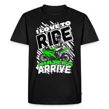 Moto Lifestyle / Moto / Moto motard - T-shirt Premium bio Homme - noir - Devant - Nico (187cm)