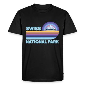 Parc National Suisse Neige Engadine Cam - T-shirt Premium bio Homme - noir - Devant - Nico (187cm)