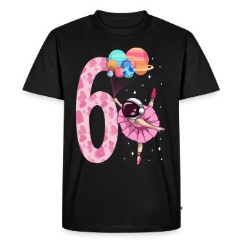 Ballerine astronaute Fille 6ème anniversaire - T-shirt Premium bio Homme - noir - Devant - Nico (187cm)