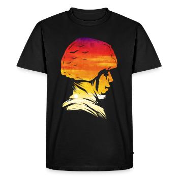 Soldier Head Helmet Sundown 4th Of July Veterans Day - Men's Premium Organic T-Shirt - black - Front - Nico (187cm)