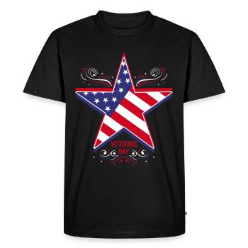 Big Star In Us Flag Colors For Veterans Day - Men's Premium Organic T-Shirt - black - Front - Nico (187cm)