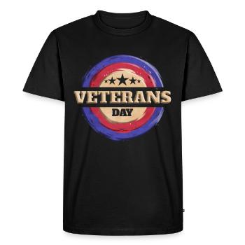 Round Logo for Veterans Day - Men's Premium Organic T-Shirt - black - Front - Nico (187cm)