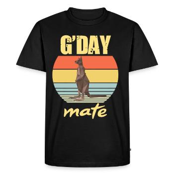Kangourou G’day Outback Australie Marsupiaux Kangourou - T-shirt Premium bio Homme - noir - Devant - Nico (187cm)