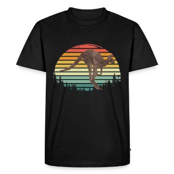 Retro Kangourou Arrière-pays Australie Marsupiaux Kä - T-shirt Premium bio Homme - noir - Devant - Nico (187cm)