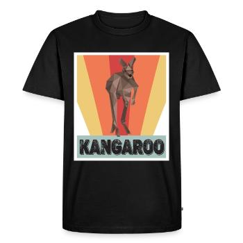 Kangourou Rétro Outback Australie Marsupiaux Kangourou - T-shirt Premium bio Homme - noir - Devant - Nico (187cm)
