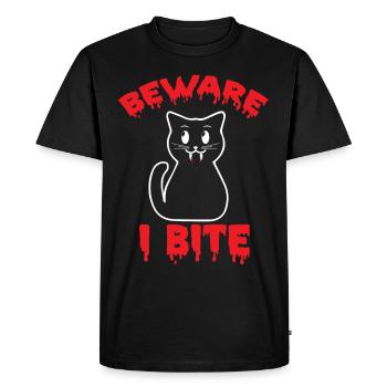 Vampire Cat Halloween Party Bloodbite Nightmare Kat - Men's Premium Organic T-Shirt - black - Front - Nico (187cm)