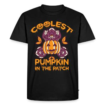 Fleurs de citrouille Halloween Party Nightmare Happy - T-shirt Premium bio Homme - noir - Devant - Nico (187cm)