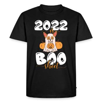 Corgi Ghost Halloween Party 2022 Sweet Dog Love - T-shirt Premium bio Homme - noir - Devant - Nico (187cm)