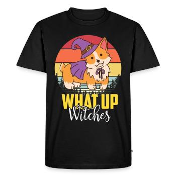 Mignon Corgi Sorcière Halloween Party Dog Love - T-shirt Premium bio Homme - noir - Devant - Nico (187cm)