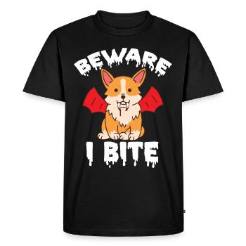 Halloween Corgi Vampire Costume Morsures Crocs - T-shirt Premium bio Homme - noir - Devant - Nico (187cm)