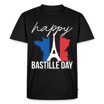 Eiffel Tower Day Celebration July Paris France - Men's Premium Organic T-Shirt - black - Front - Nico (187cm)