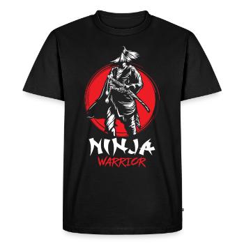 Ninja Warrior Samurai Japanese Bloodstain Katana S - T-shirt Premium bio Homme - noir - Devant - Nico (187cm)