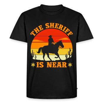 Cowboy Sheriff Pistols Sheriff Star Western - T-shirt Premium bio Homme - noir - Devant - Nico (187cm)