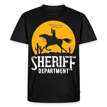 Cowboy Sheriff Lasso Sheriff Star Pistols - T-shirt Premium bio Homme - noir - Devant - Nico (187cm)