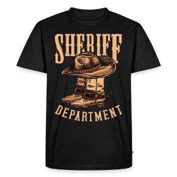 Département du shérif Cowboy Pistolets du shérif Shérifs - T-shirt Premium bio Homme - noir - Devant - Nico (187cm)