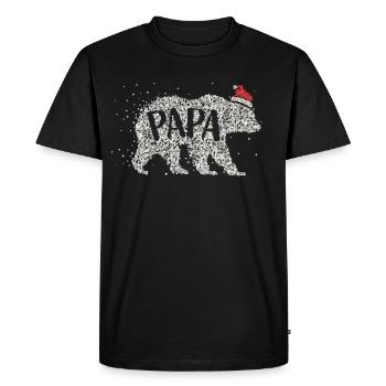 Papa Santa Hat Chapeau de Noël - T-shirt Premium bio Homme - noir - Devant - Nico (187cm)