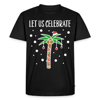 Tenue de Noël Palm Beach Mer Temps de Noël - T-shirt Premium bio Homme - noir - Devant - Nico (187cm)