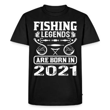 Les légendes de la pêche sont nées en 2021 - T-shirt Premium bio Homme - noir - Devant - Nico (187cm)