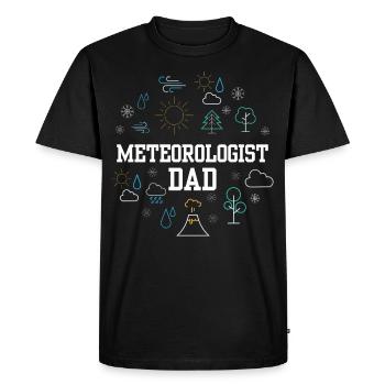 Météorologue Papa Météorologie Prévisions météorologiques - T-shirt Premium bio Homme - noir - Devant - Nico (187cm)