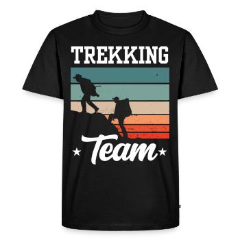 Trekking Team Wanderer Hike Randonnée - T-shirt Premium bio Homme - noir - Devant - Nico (187cm)