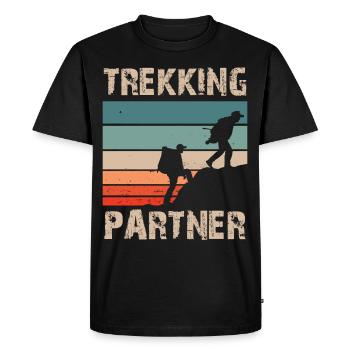 Trekking Partenaire Randonneurs Randonneurs Randonnée - T-shirt Premium bio Homme - noir - Devant - Nico (187cm)