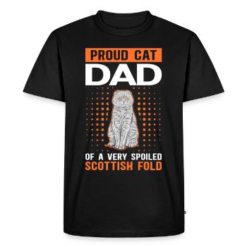 Scottish Fold-eared Cat Dad Cat Daddy Gift - Men's Premium Organic T-Shirt - black - Front - Nico (187cm)