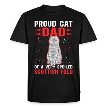 Scottish Fold-eared Cat Dad Cat Gift - Men's Premium Organic T-Shirt - black - Front - Nico (187cm)