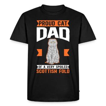 Scottish Fold-eared Cat Dad Cat Gift - Men's Premium Organic T-Shirt - black - Front - Nico (187cm)