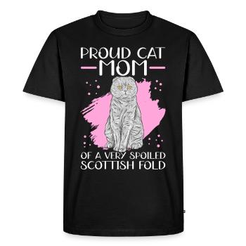 Scottish Fold-eared Cat Mom Cat Mama Gift - Men's Premium Organic T-Shirt - black - Front - Nico (187cm)