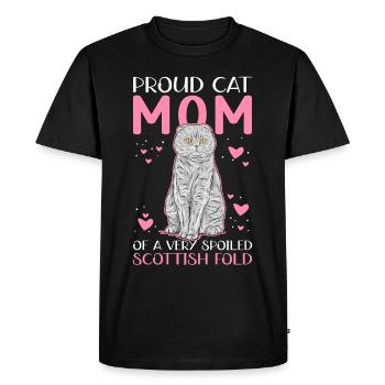 Scottish Fold-eared Cat Mom Cat Gift - Men's Premium Organic T-Shirt - black - Front - Nico (187cm)