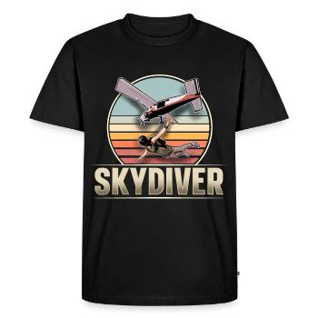 Skydiving Parachuting Parachute - Men's Premium Organic T-Shirt - black - Front - Nico (187cm)