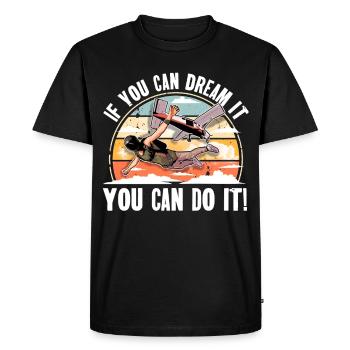 Parachute parachutiste parachutiste - T-shirt Premium bio Homme - noir - Devant - Nico (187cm)