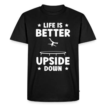 Life is better reversed - Men's Premium Organic T-Shirt - black - Front - Nico (187cm)