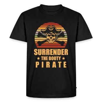 Hand over the Booty Pirate Whisperer Caribbean - Men's Premium Organic T-Shirt - black - Front - Nico (187cm)