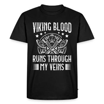 Le sang viking coule dans mes veines, païen - T-shirt Premium bio Homme - noir - Devant - Nico (187cm)