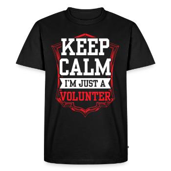 Restez calme Je ne suis qu’une profession bénévole - T-shirt Premium bio Homme - noir - Devant - Nico (187cm)
