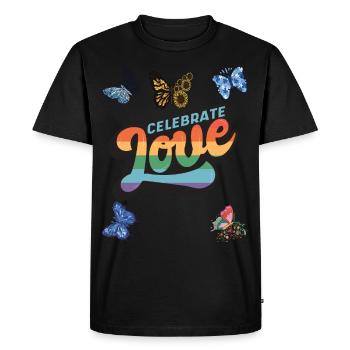 Papillon aime Dicton de motivation avec Butterflie - T-shirt Premium bio Homme - noir - Devant - Nico (187cm)