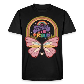 Papillon Future Motivation Dicton avec Cute But - T-shirt Premium bio Homme - noir - Devant - Nico (187cm)