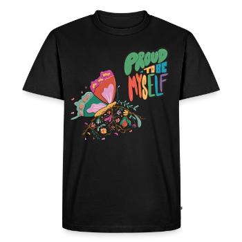Papillons moi-même Dicton de motivation avec Cute B - T-shirt Premium bio Homme - noir - Devant - Nico (187cm)