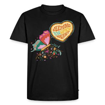 Papillon à cœur ouvert Dicton de motivation avec fesses - T-shirt Premium bio Homme - noir - Devant - Nico (187cm)