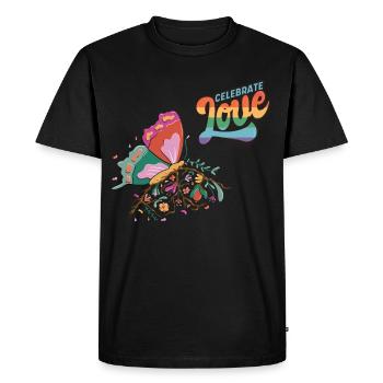 Papillons d’amour Motivation Dicton avec mignon Mais - T-shirt Premium bio Homme - noir - Devant - Nico (187cm)