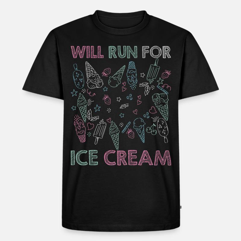 Eiscreme logo Sommer Softeis Geschenkidee - Männer Premium Bio T-Shirt - Schwarz