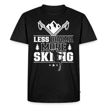 Moins de drame Plus de skieurs skieurs skieurs skis - T-shirt Premium bio Homme - noir - Devant - Nico (187cm)