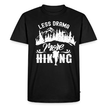 Moins de drame Plus de dictons errants Motivation - T-shirt Premium bio Homme - noir - Devant - Nico (187cm)