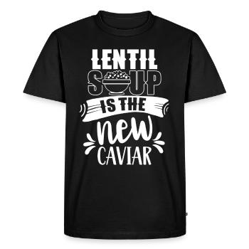 La soupe aux lentilles est la nouvelle lentille aux lentilles caviar - T-shirt Premium bio Homme - noir - Devant - Nico (187cm)