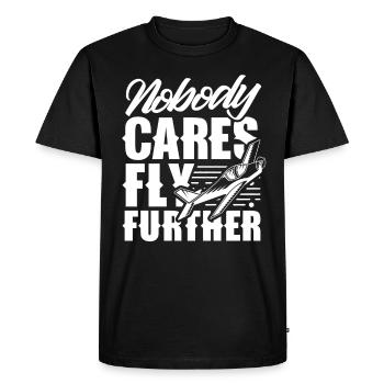 Nobody cares Fly on Pilot Flight - Men's Premium Organic T-Shirt - black - Front - Nico (187cm)