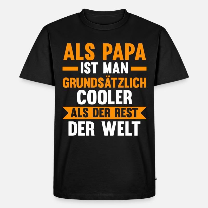 Vater Papi Papa - Männer Premium Bio T-Shirt - Schwarz