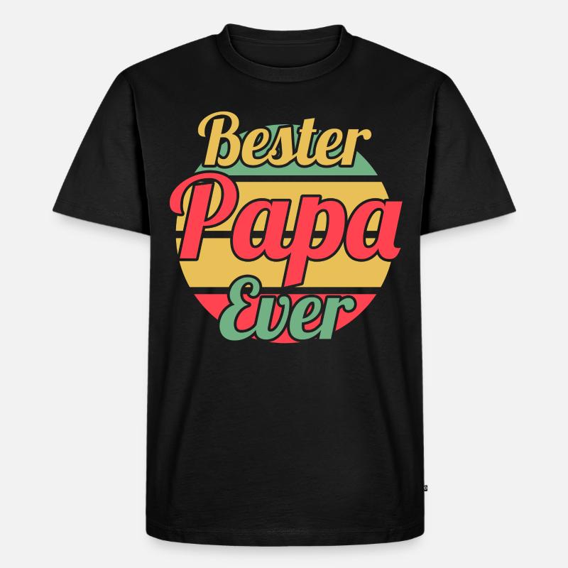 Vater Papi Papa - Männer Premium Bio T-Shirt - Schwarz